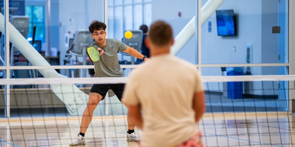 Student Plays pickleball