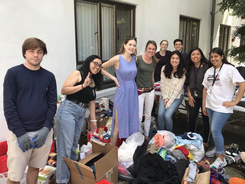 Students with donated goods collected as part of Sustainable Move-Out