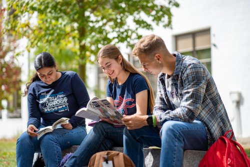 Genetics students outside