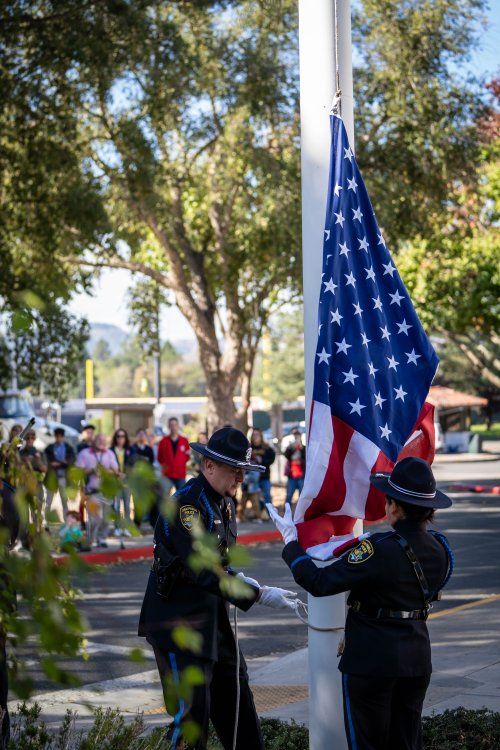 Veterans flag raising
