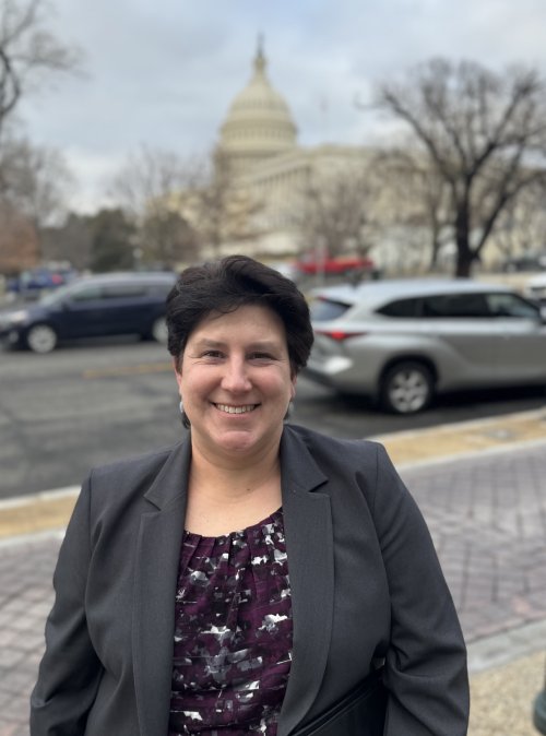 Shayna Olesiuk in front of the US Capitol