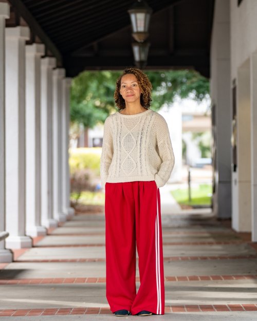 Nicole Brown in the hallways of Saint Mary's