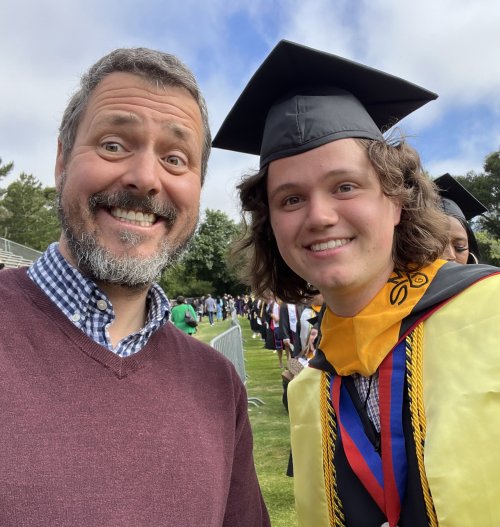 Samuel Leitch '25 and his father