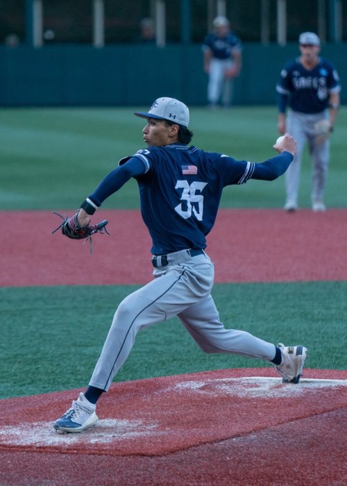 Sam Kretsch on the mound against USC in NCAA Regionals, May 2025