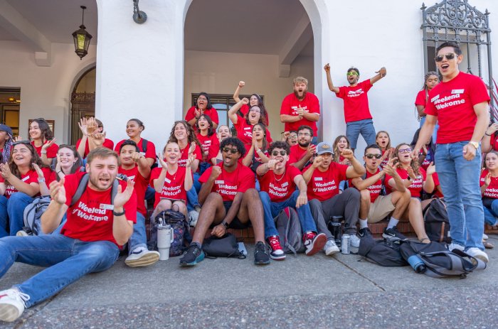 Students cheering together
