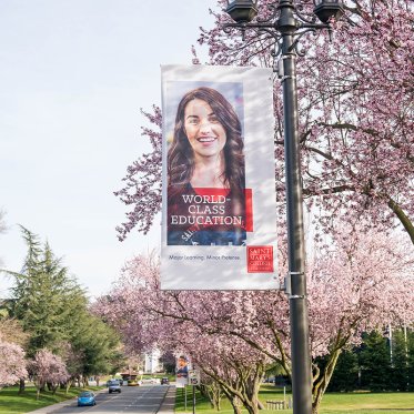 Banner in De La Salle driveway