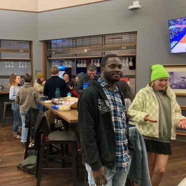 Creative Writing Students at End of Semester Party