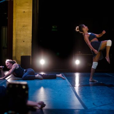 Two dancers on stage