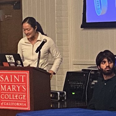 women giving a speech