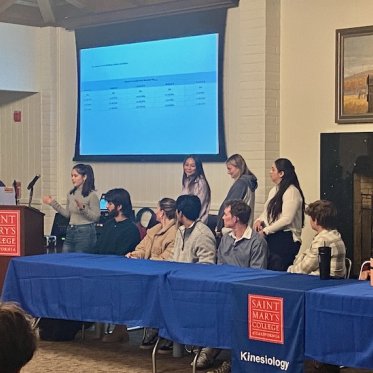 a girl giving the presentation