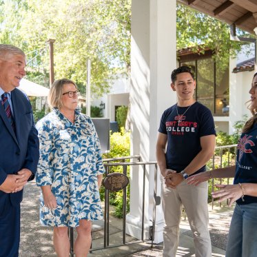 Roger and Debbie with students