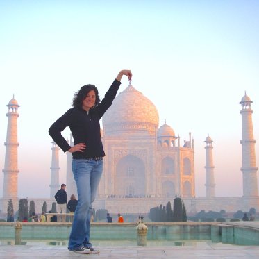 Student at Taj Mahal
