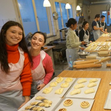 Students cooking in Denmark
