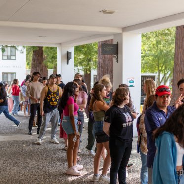 Enthusiastic SMC students waiting to get into CAB Carnival