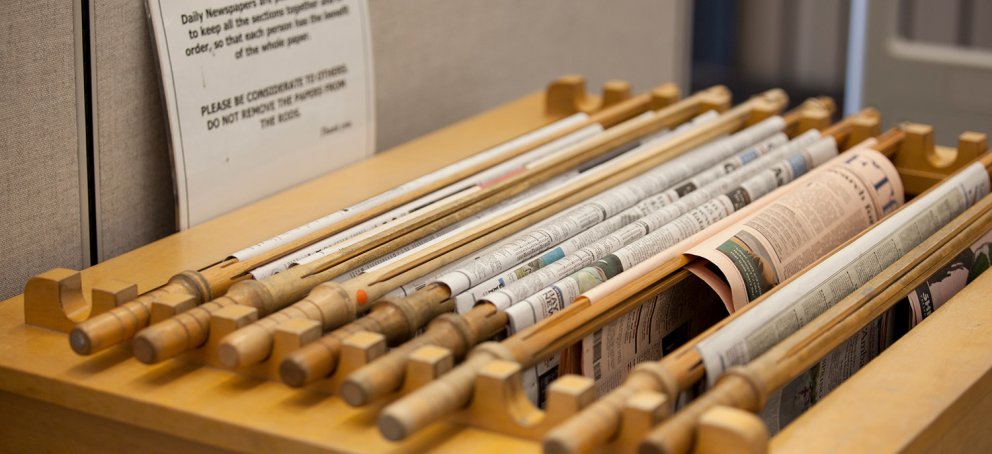 newspapers at the library