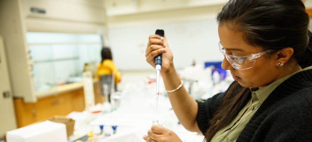 A student is doing a science experiment 