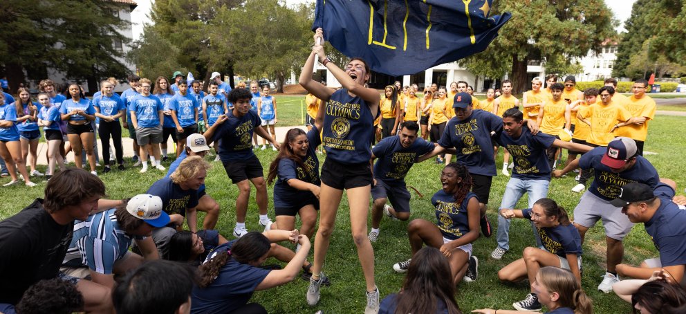 Students from Mitty Hall Cheer at First Year Olympics