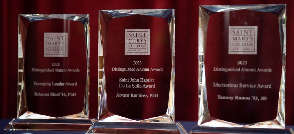 Alumni Awards trophies