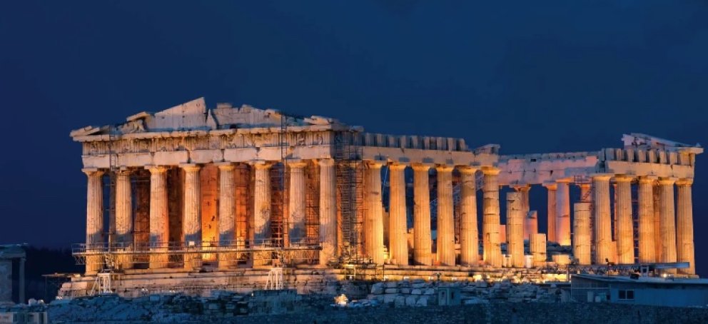 Parthenon at night