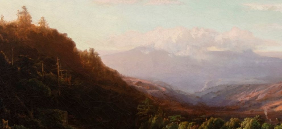 Keith painting of mountain in the background 