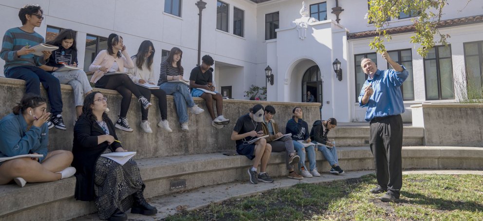 Integral class meeting outside of KSOE building