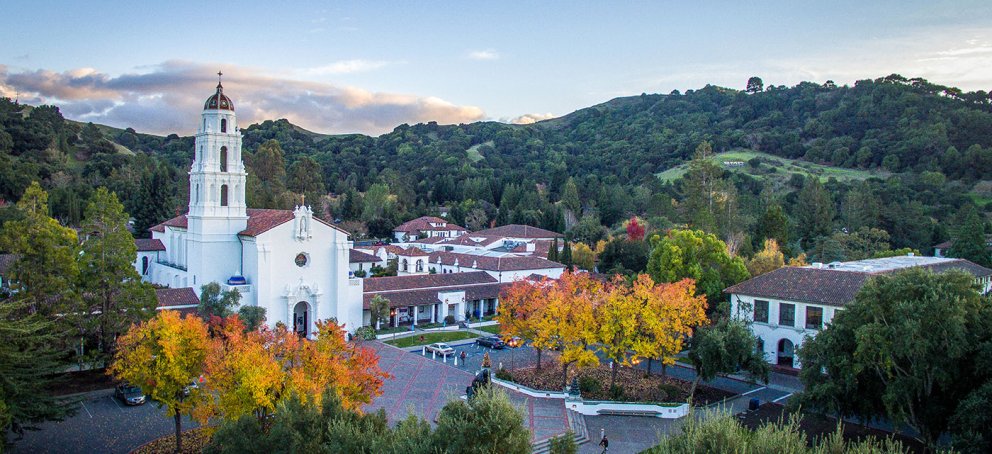 aerial photo of saint mary's college chapel