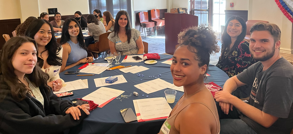 Honors students in Hagerty Lounge