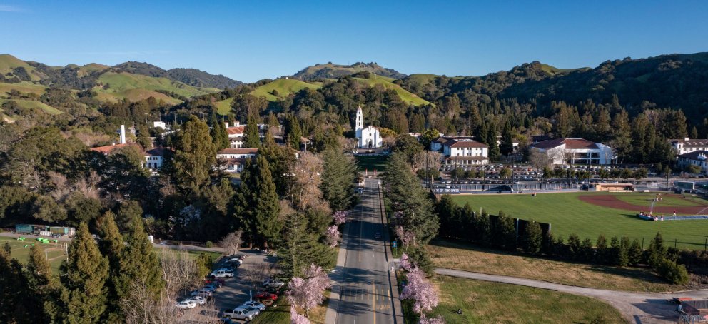 Aerial View of Saint Mary's College Campus a top west coast college