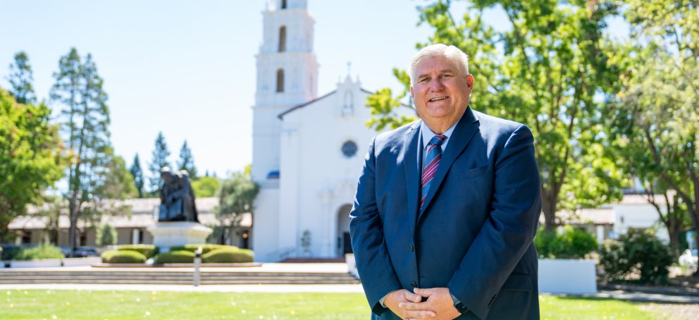 Roger in front of the Chapel