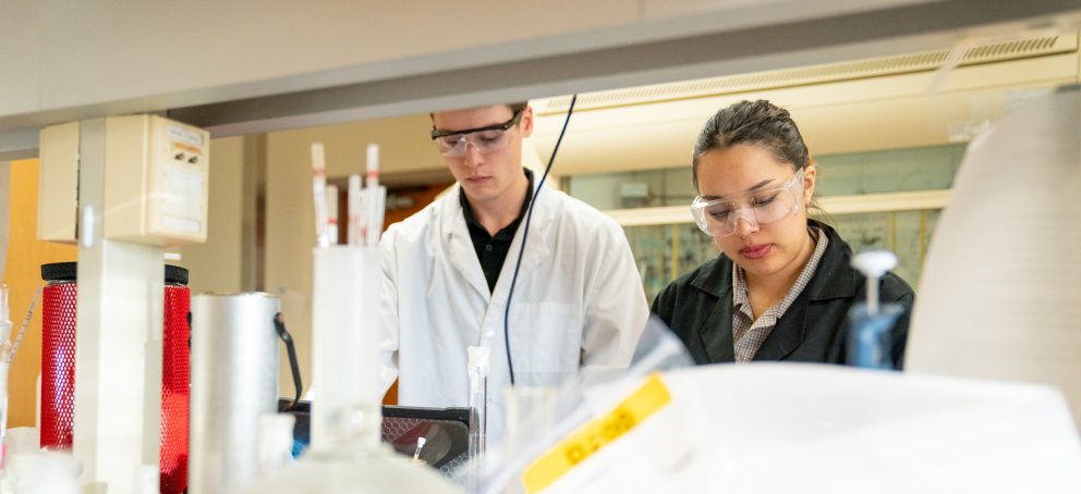 Chemistry students in a research lab