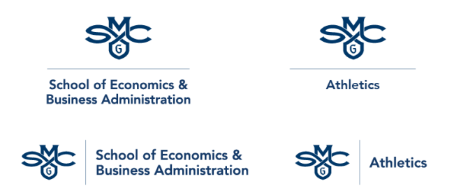 Athletics logo and School of Economics and Business Administration logo