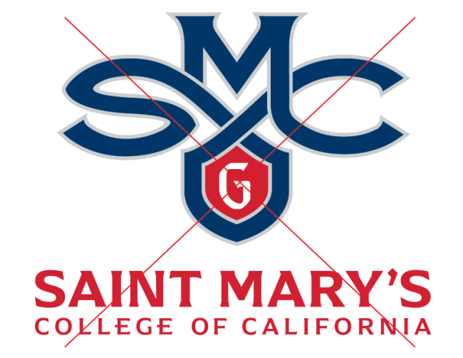 Logo crossed out and proportions changed