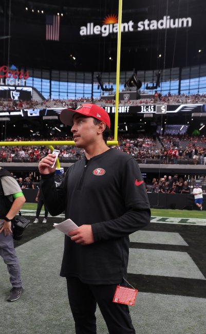 Max Molz on the field at the Las Vegas Raiders' stadium