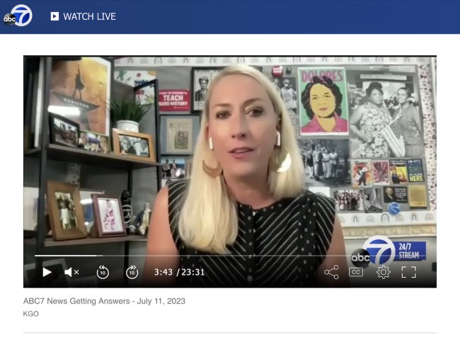 Faculty member Meg Honey talks with KGO News in 2023