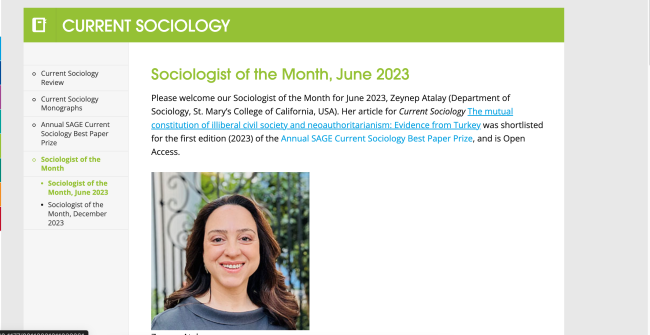 Current Sociology homepage