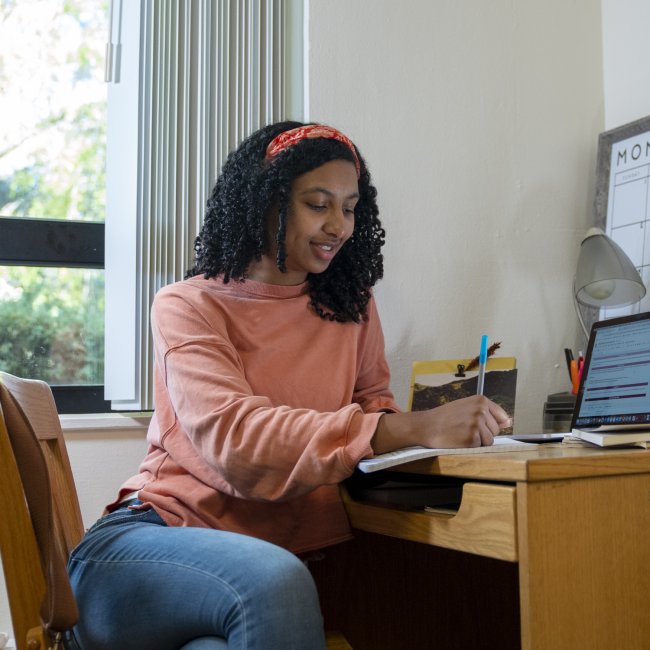 Saint Mary's Entrepreneurship Student Studying