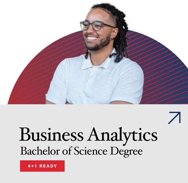 man earning his business analytics degree