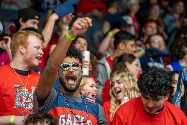 Saint Mary's Men's Basketball fans cheering