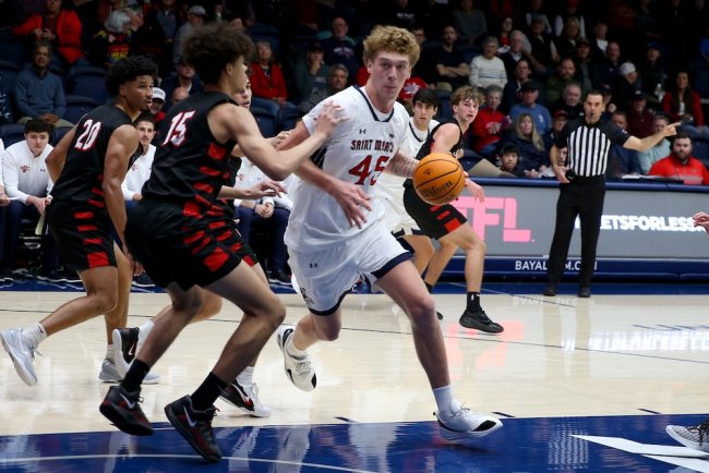 Men's Basketball player Andrew McKeever vs Stanislaus State in Nov 2024