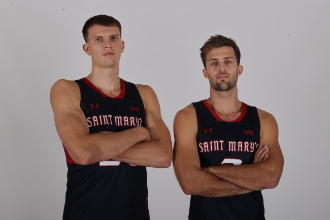 Men's Basketball players Paulius Murauskas and Augustas Marciulionis