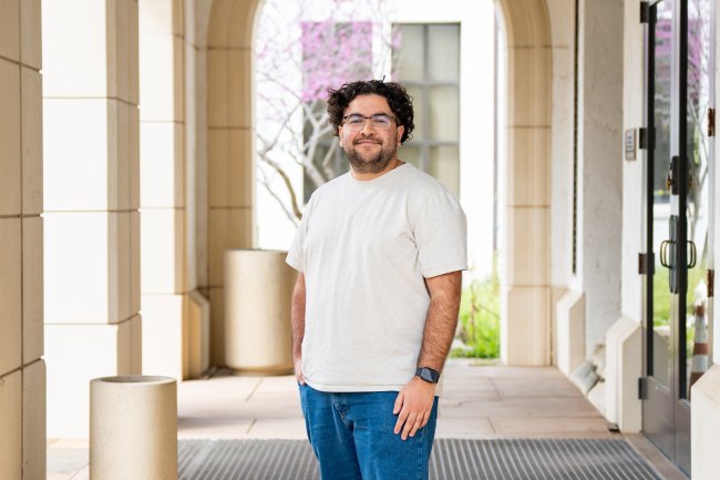 Sharbel AbouBechera in the hallways of Saint Mary's