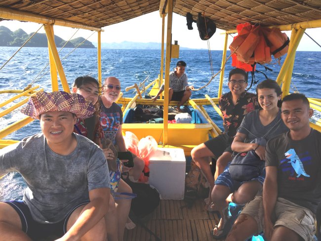 Group on boat in Hpilippines