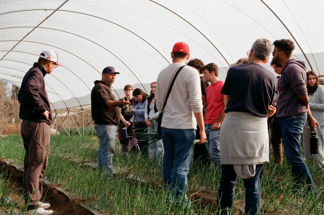 Javier Zamora of JSM organics speaking to students