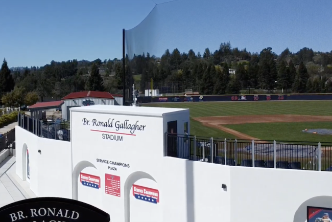 Front entrance of Br. Ron Gallagher Stadium