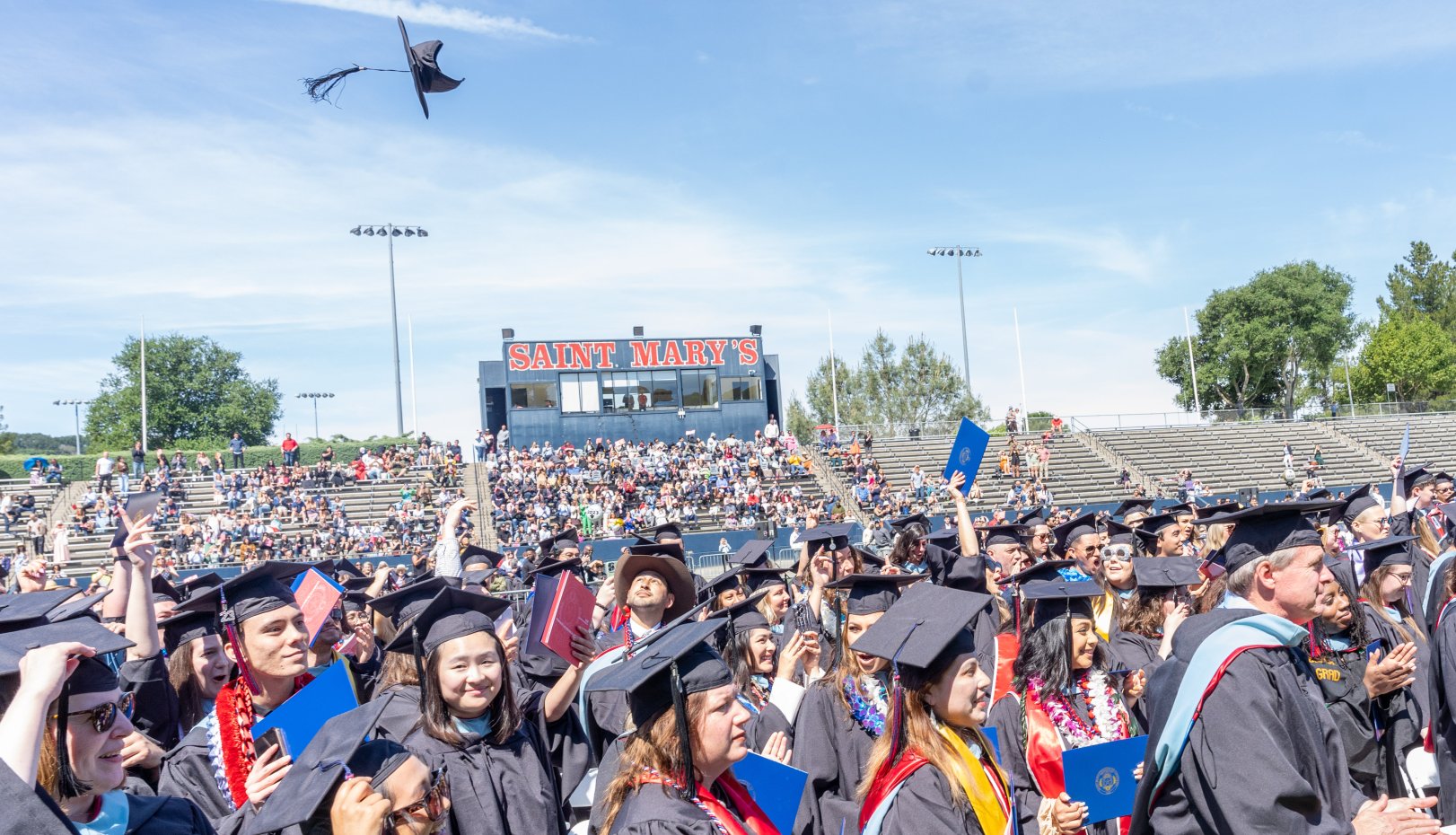 GPS students and cap toss