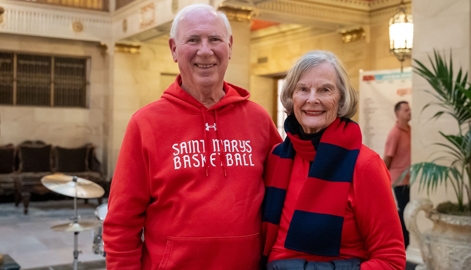 Two SMC fans at 2024 NCAA Tournament Pregame Party