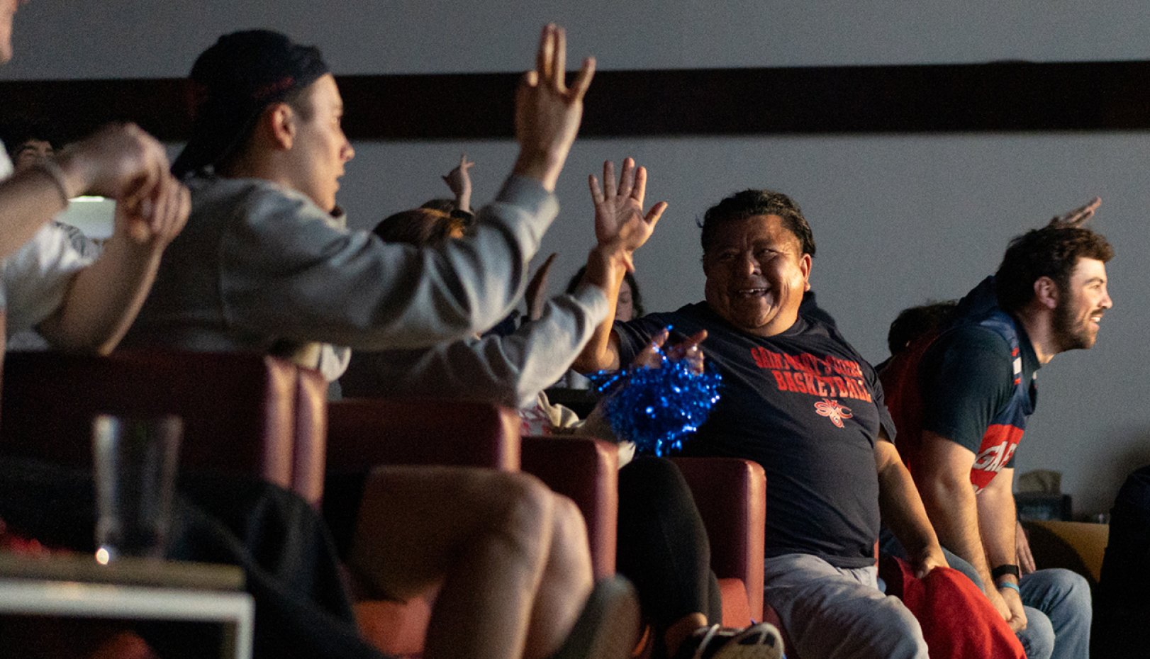 SMC Students and staff at SMC Watch Party for 2024 NCAA Tournament