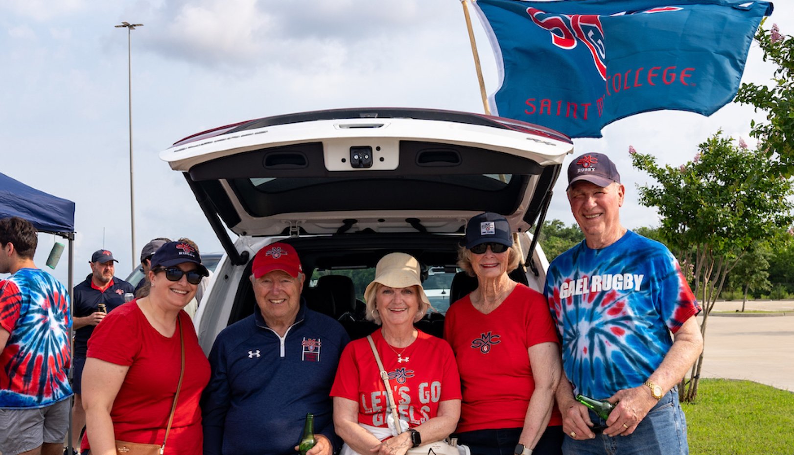 Gaels rugby fans at tailgate for 2024 National Championships