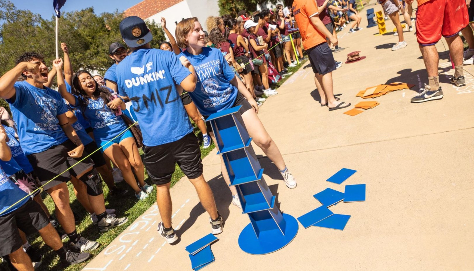 students from mitty hall solve tower stack in 2024 first year olympics