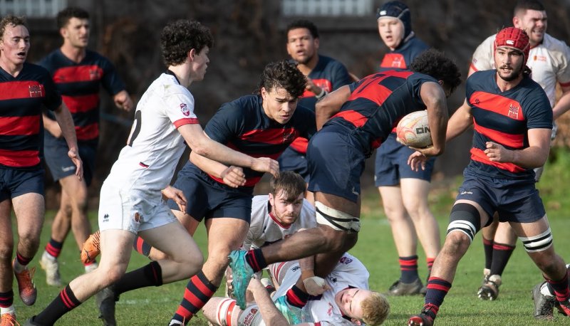 SMC Rugby Players against Trinity College Dublin in February 2023
